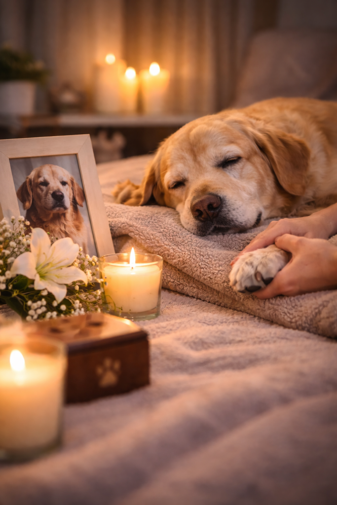 retrato de perrito fallecido